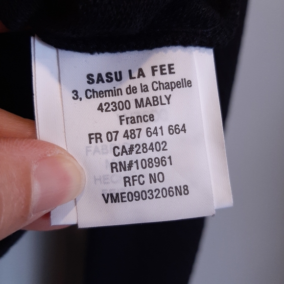 LA FEE MARABOUTEE Cropped Zip Front Blazer Jacket Fitted Collarless Textured - Picture 14 of 16